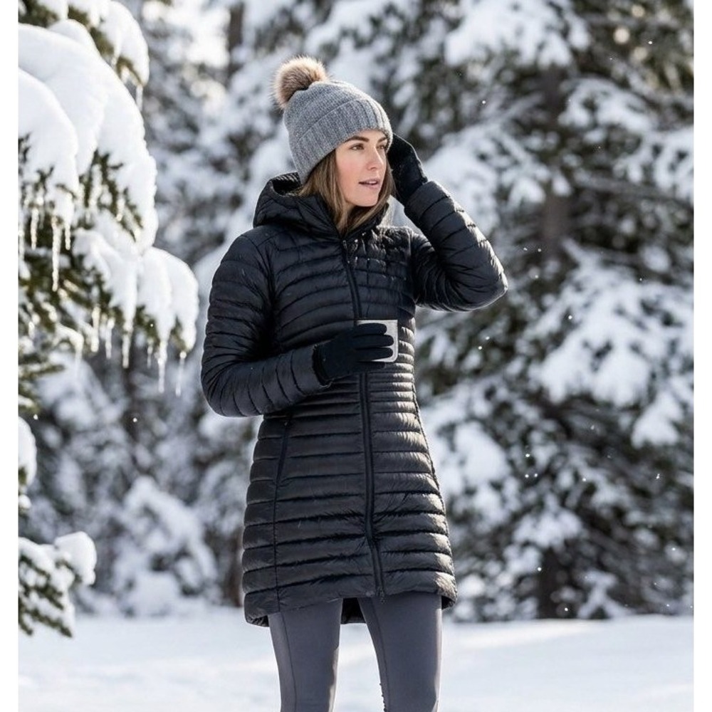Arcteryx Nuri Coat Women M Black Quilted Down Insulted Hooded Parka Jacket